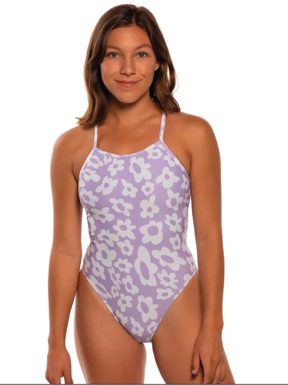 Jolyn Purple Flower Print Onesie